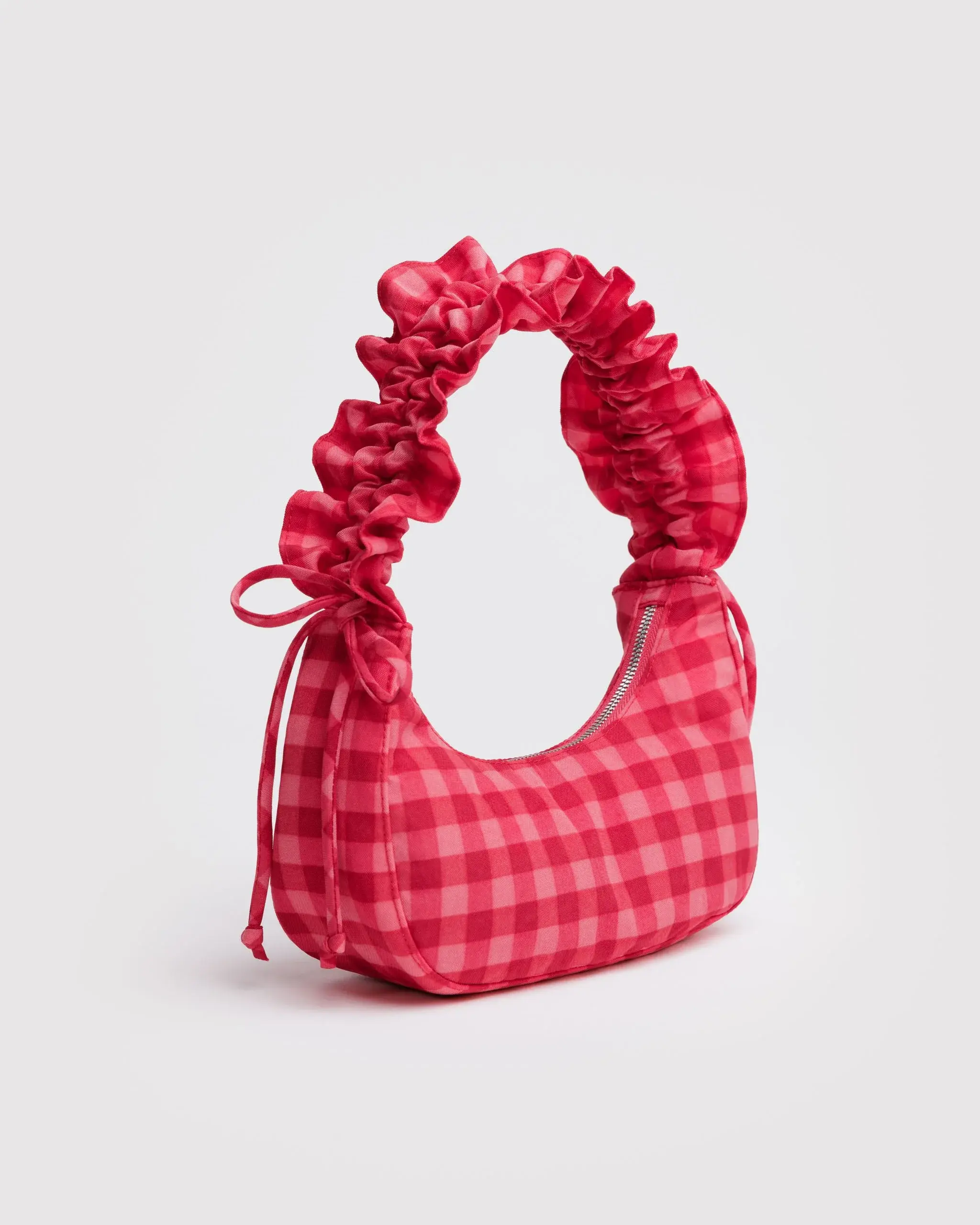 Mini Ruffle Crescent Bag