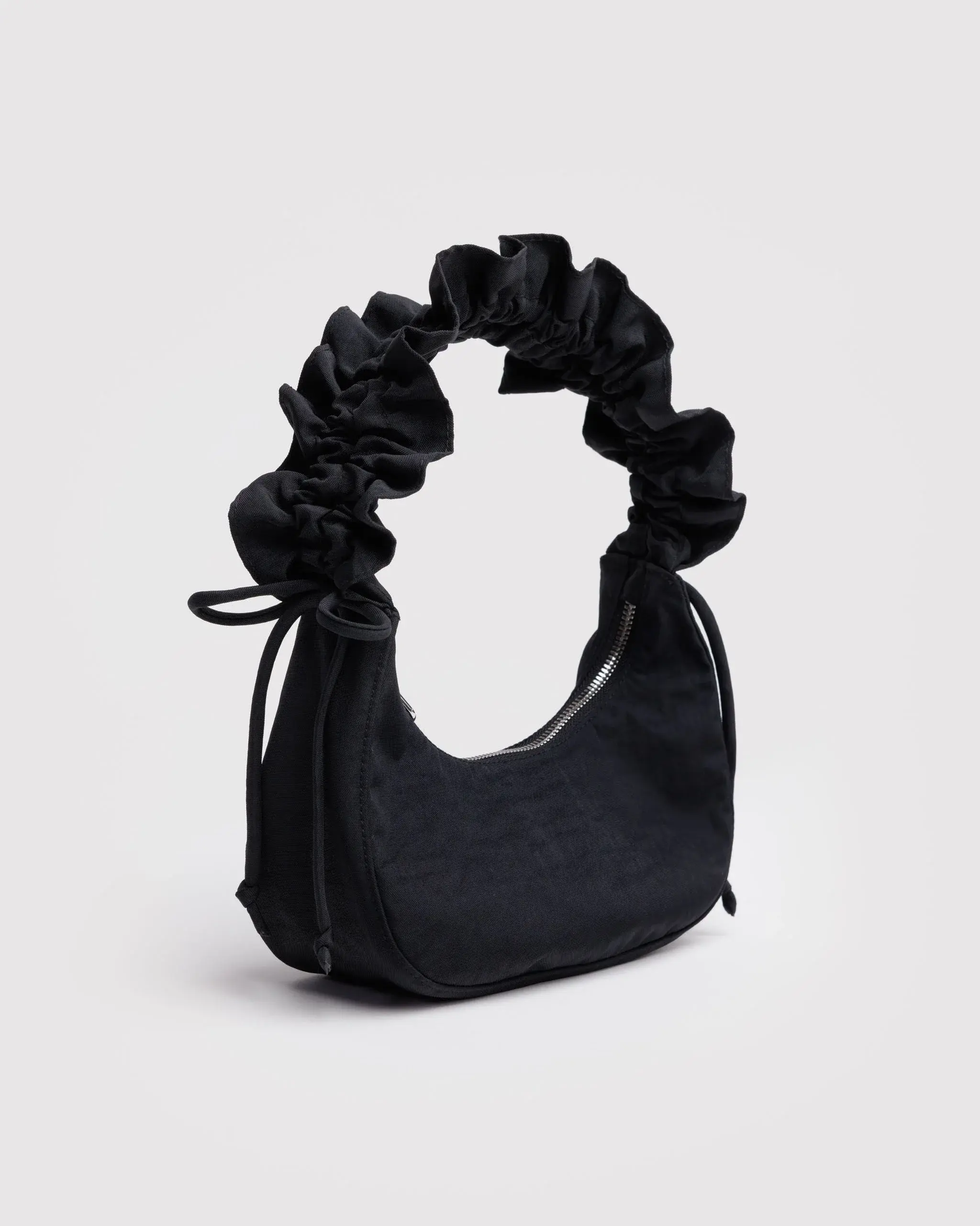 Mini Ruffle Crescent Bag