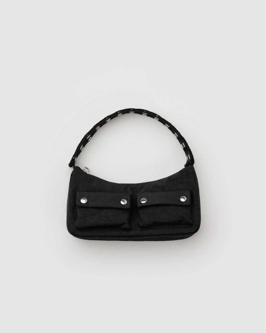 Popper Strap Cargo Shoulder Bag