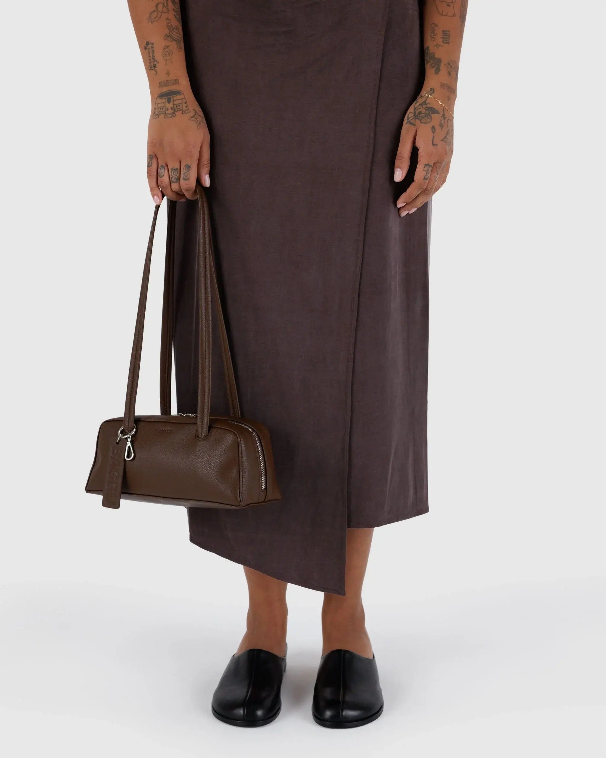 Small Recycled Leather Bowler Bag image 3