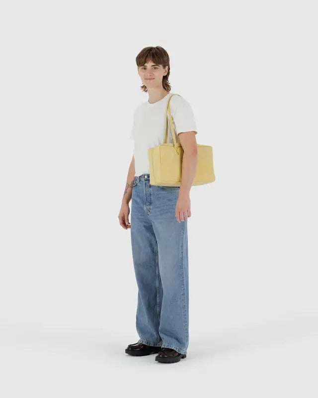 Medium Nylon Bowler Bag - Butter image 1