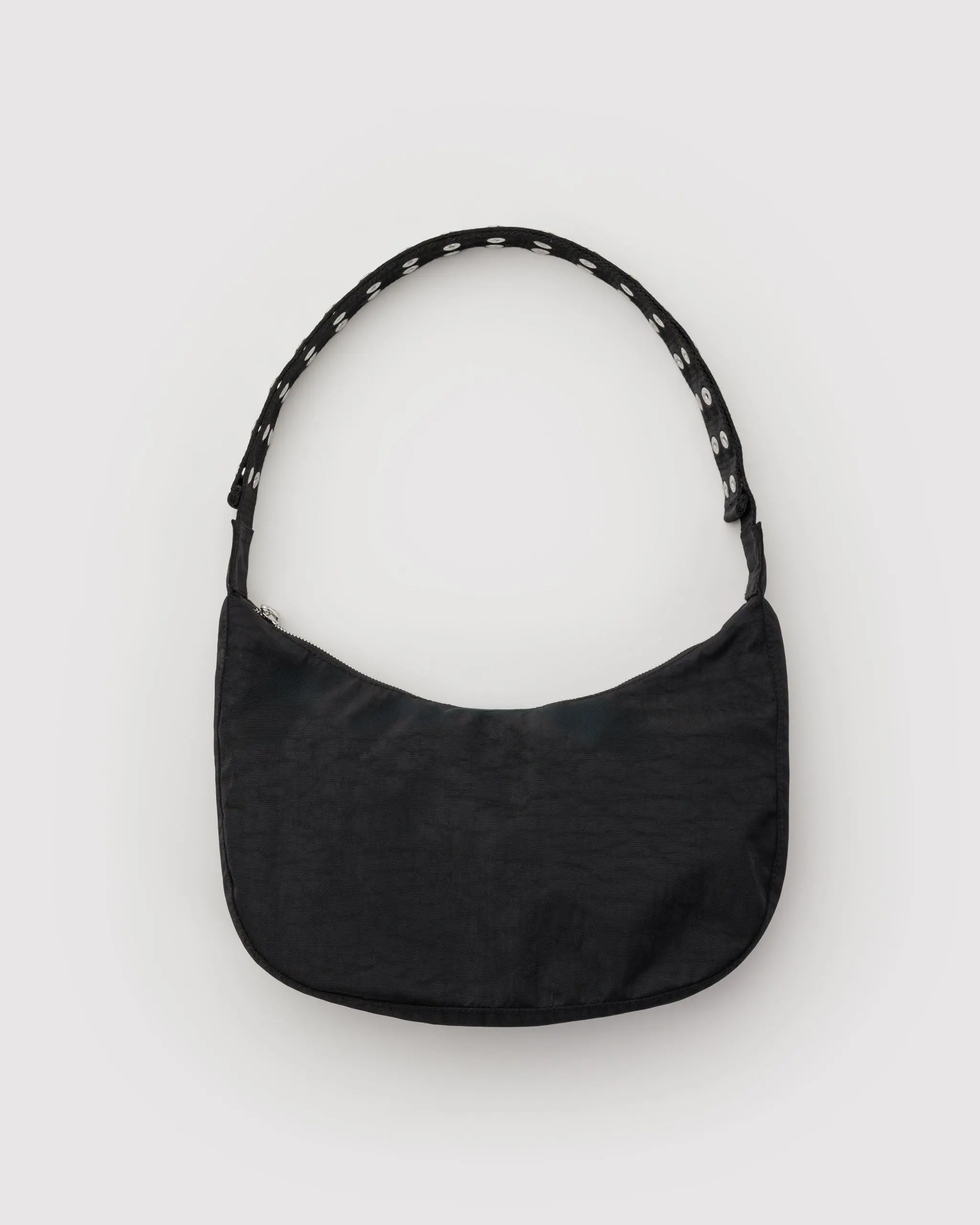 Popper Strap Medium Nylon Crescent Bag